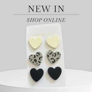 ✨NEW 3-piece Clay Heart Shaped Earrings Set